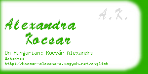 alexandra kocsar business card