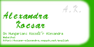 alexandra kocsar business card